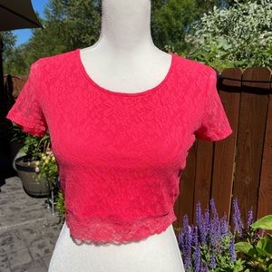 Frenchi bright pink/peach short sleeves top